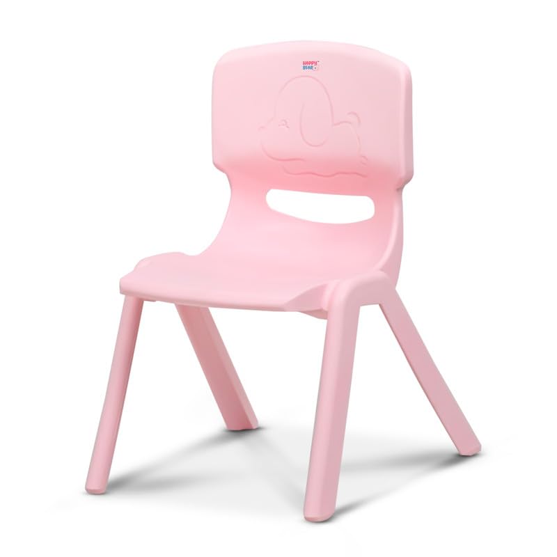 Kids Plastic Chair β Durable & Lightweight, 9.3" Seat Height, Indoor & Outdoor Use, Comfortable & Ergonomic for Boys & Girls 2+ Years, Pink