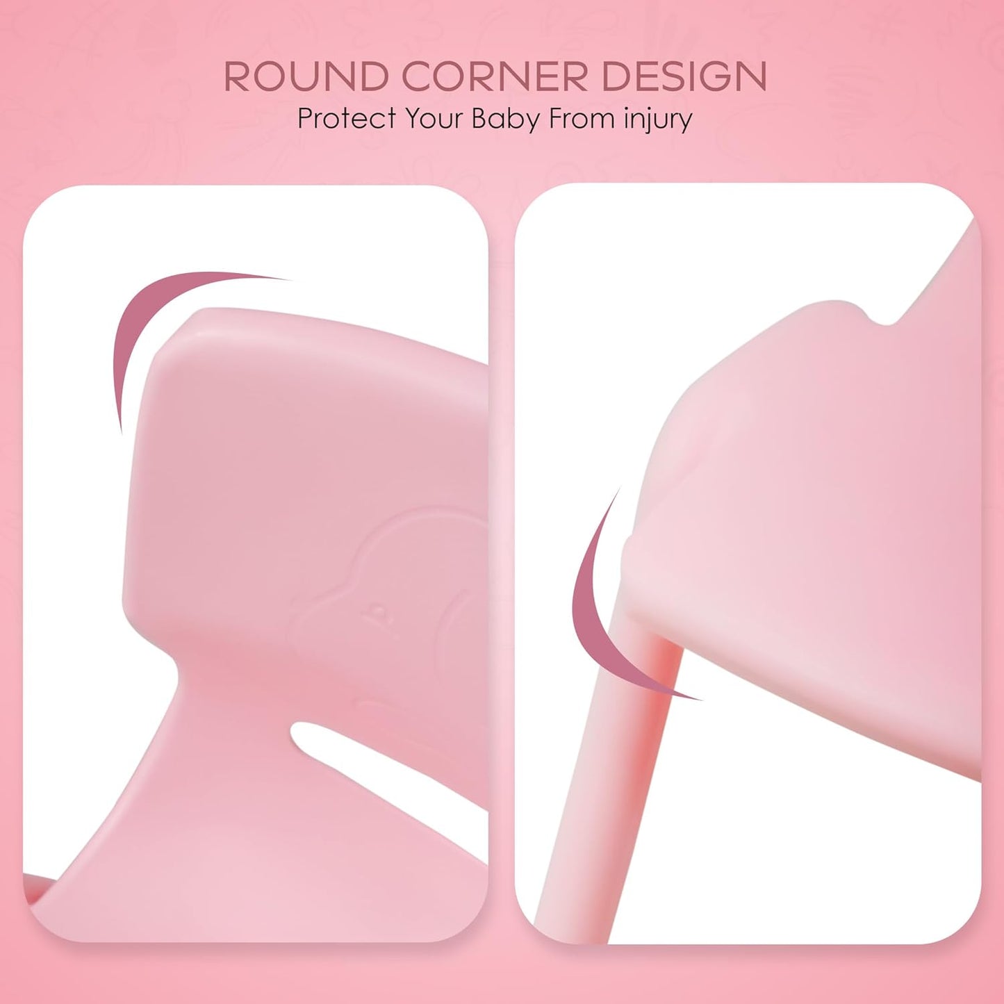 Kids Plastic Chair β Durable & Lightweight, 9.3" Seat Height, Indoor & Outdoor Use, Comfortable & Ergonomic for Boys & Girls 2+ Years, Pink