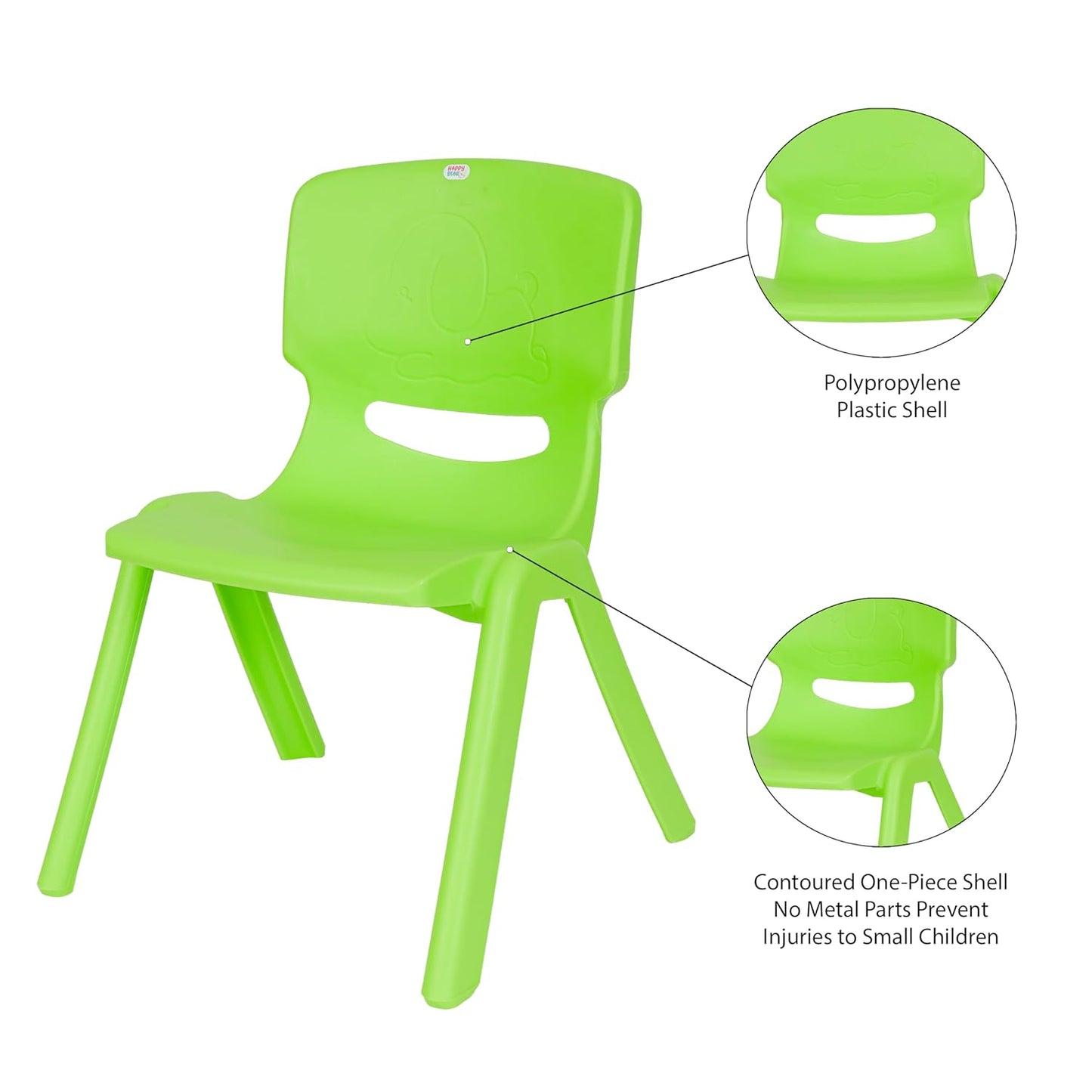 Kids Plastic Chair β Durable & Lightweight, 9.3" Seat Height, Indoor & Outdoor Use, Comfortable & Ergonomic for Boys & Girls 2+ Years, Pink