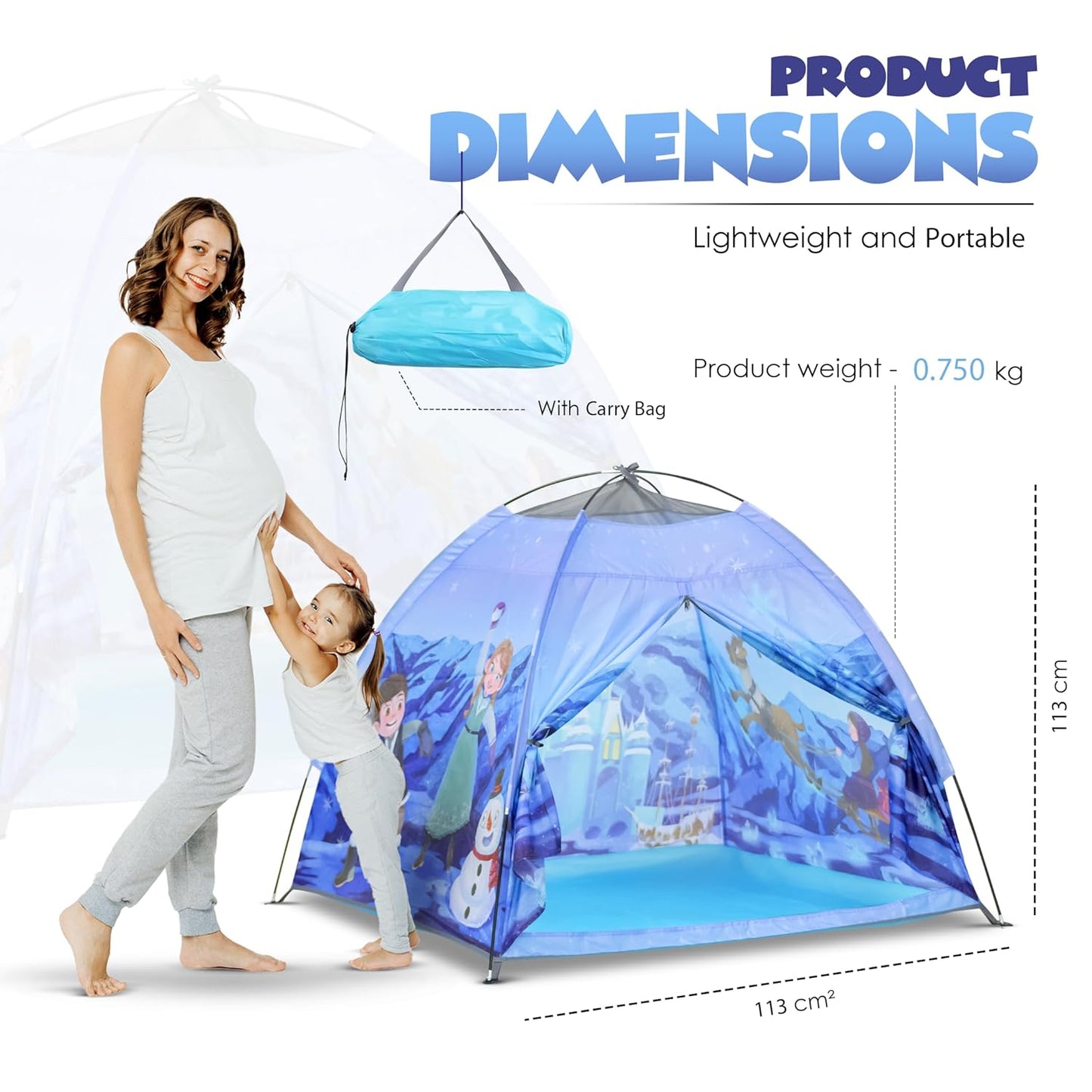 Kids Foldable Play Tent β Indoor & Outdoor Playhouse, Snow Theme, Water-Repellent, Easy Assembly, Portable Storage (2β6 Years)