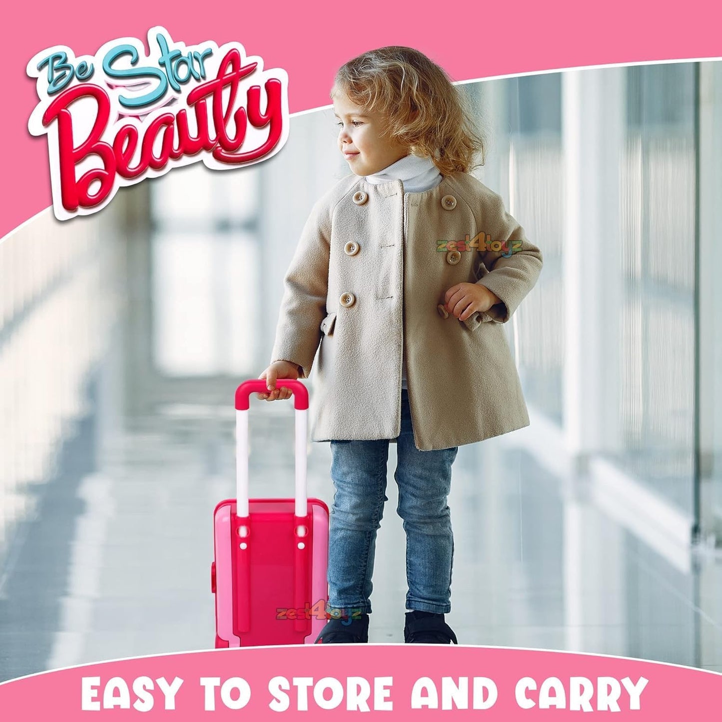 Trolley Beauty Play Set for Kids β Keeps Kids Engaged & Away from Screens | 2-in-1 Vanity Kit (Age 3+)