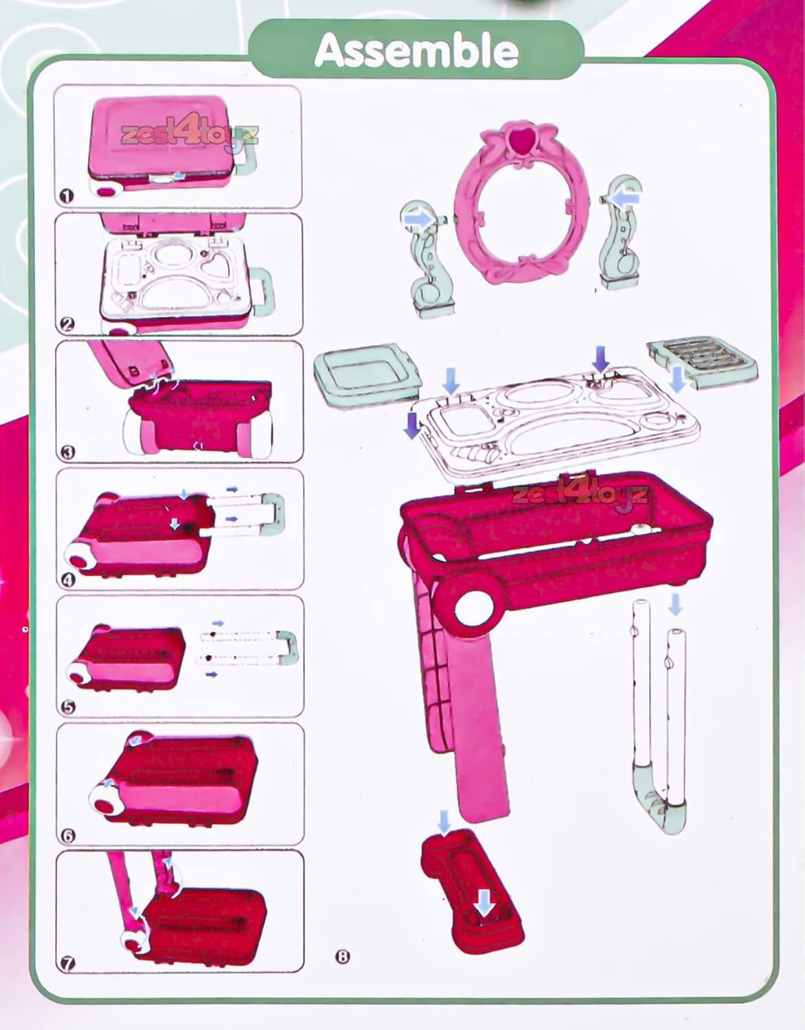 Trolley Beauty Play Set for Kids β Keeps Kids Engaged & Away from Screens | 2-in-1 Vanity Kit (Age 3+)