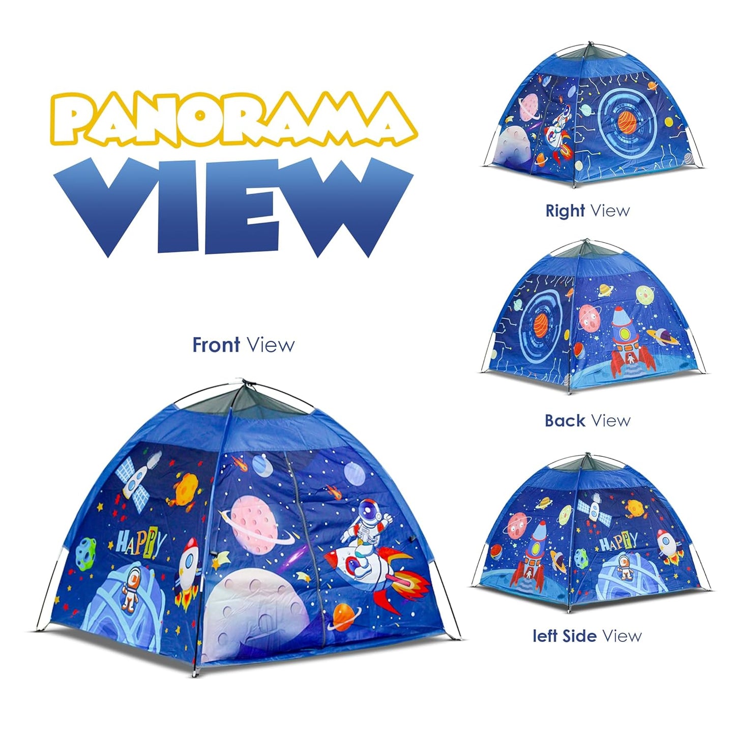 Kids Foldable Space-Themed Play Tent β Indoor & Outdoor Playhouse, Water-Repellent, Lightweight, 2-Person (2+ Years)