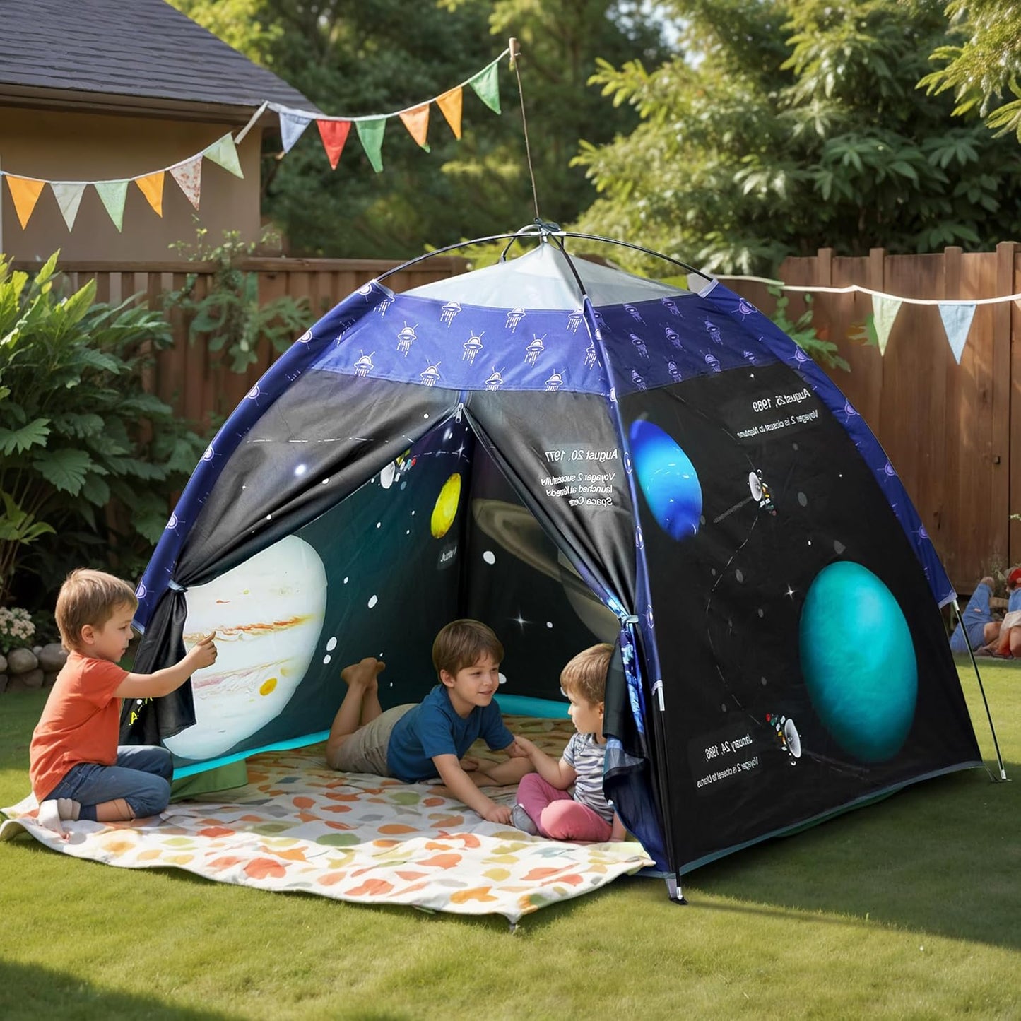 Kids Foldable Play Tent β Indoor & Outdoor Playhouse, Planet Theme, Water-Repellent, Easy Assembly, Portable Storage (2+ Years)