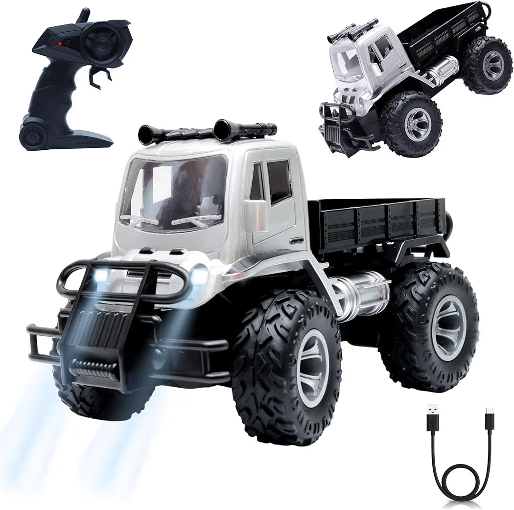 Remote Control Monster Truck for Kids – High-Speed RC Off-Road Truck with Big Rubber Wheels & Rechargeable Battery