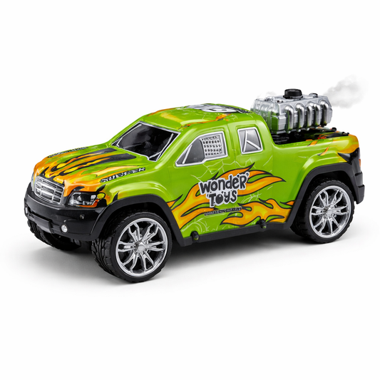 Remote Control Off-Road Chase Car with Smoke Spray & Colorful Lights (Red)