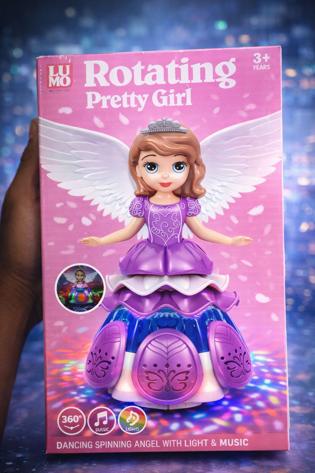 Rotating Pretty Girl Angel Doll with Lights – Musical Toy for Kids (3+)