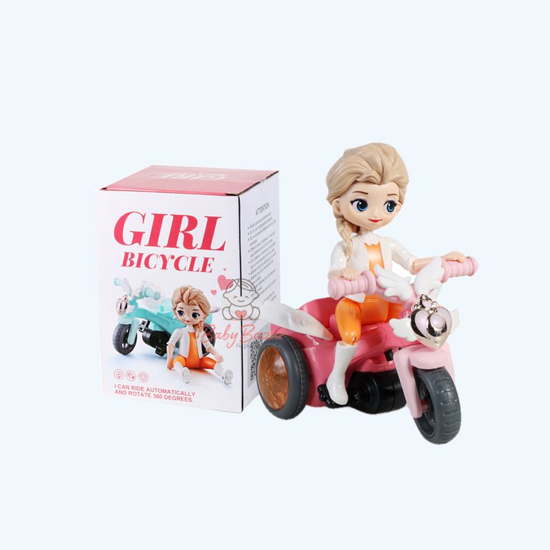 DIDAI Girl Bicycle B/O Toy – Automatic Riding Doll with Lights & Music (3+)