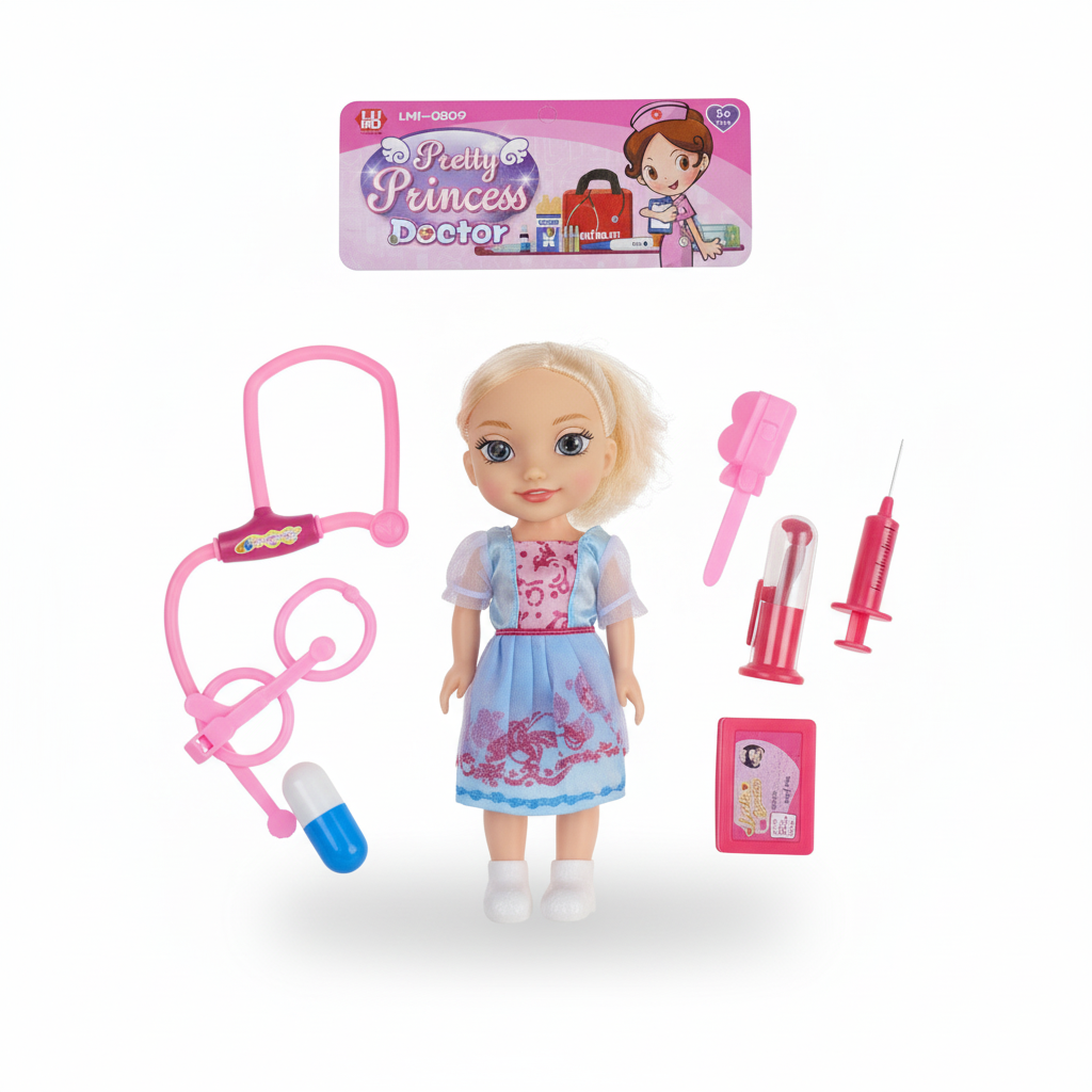 Pretty Princess Doctor Doll Play Set for Kids (3+)
