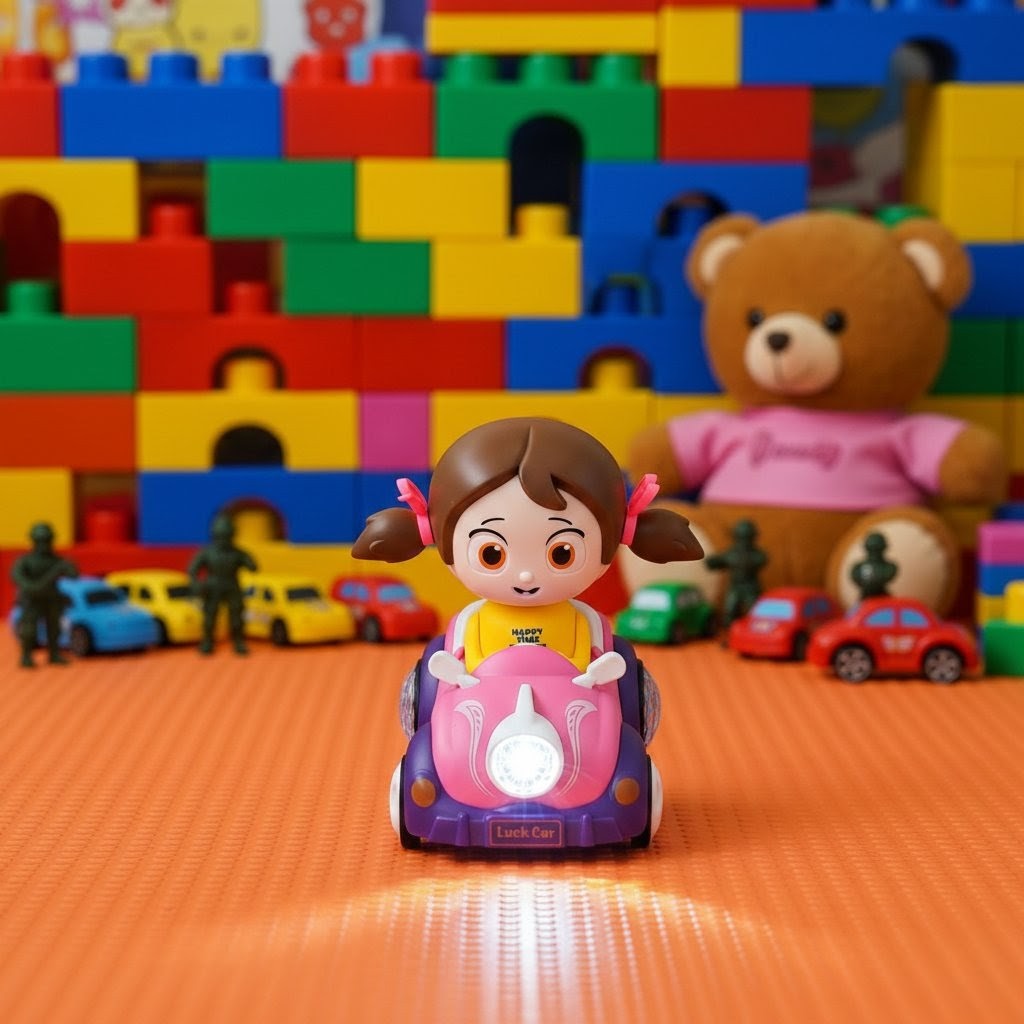 Cute Automatic Girl Car Toy With Music & Lights – Perfect Gift for Kids 3+