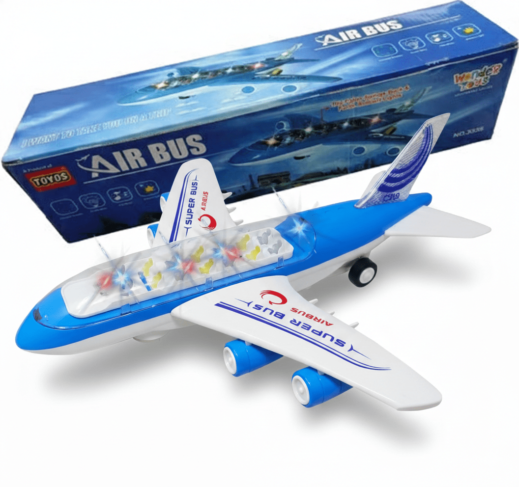 Super Bus Airbus Toy Plane for Kids – Lights, Music & Moving Wheels | Fun Airplane Toy (3+)