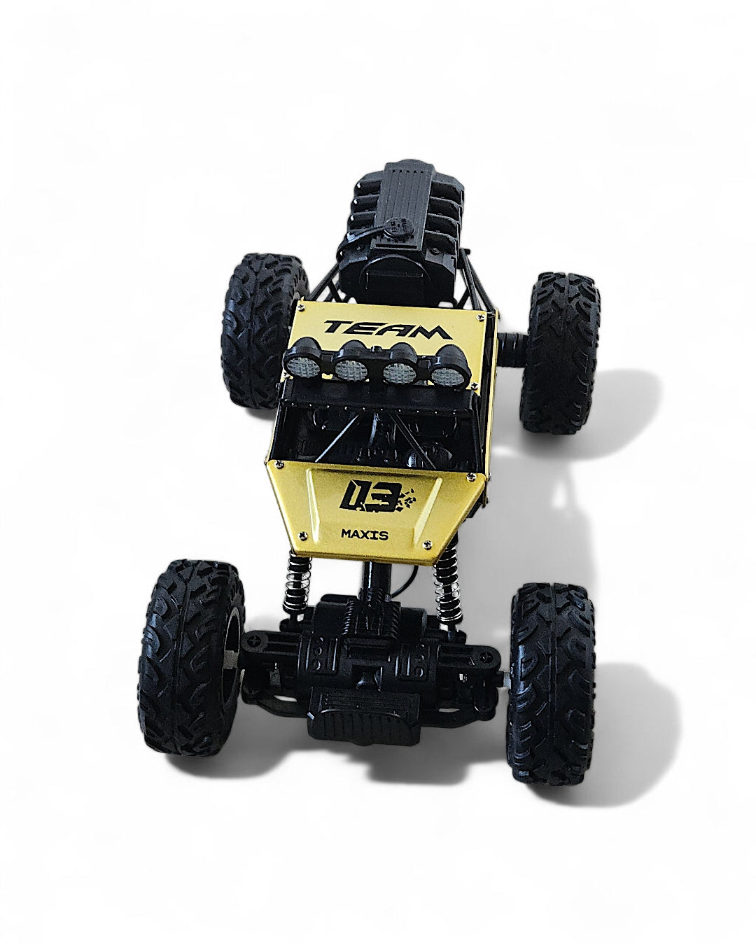 Rock Crawler 1:16 RC Car – Metal Body, Shock Absorbers, LED Lights, Type-C Charging, Kids Edition