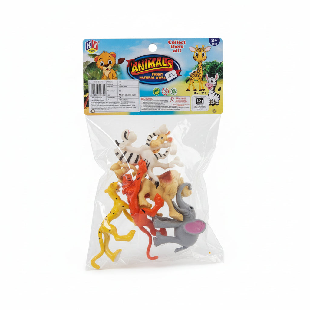 Wild & Farm Animal Toy Set for Kids – Safari Zoo Animals (3+)