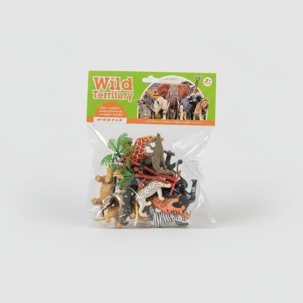 Wild & Farm Animal Toy Set for Kids – Safari Zoo Animals (3+)