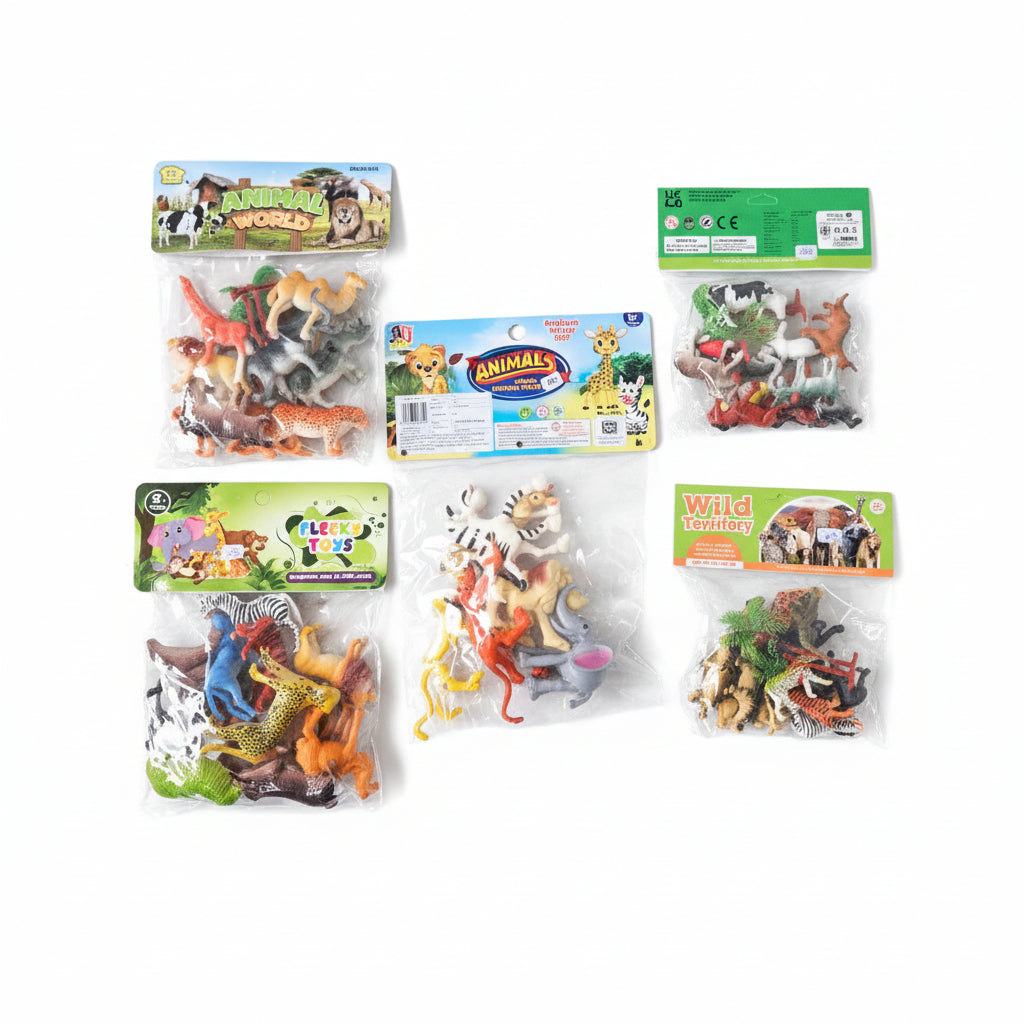 Wild & Farm Animal Toy Set for Kids – Safari Zoo Animals (3+)