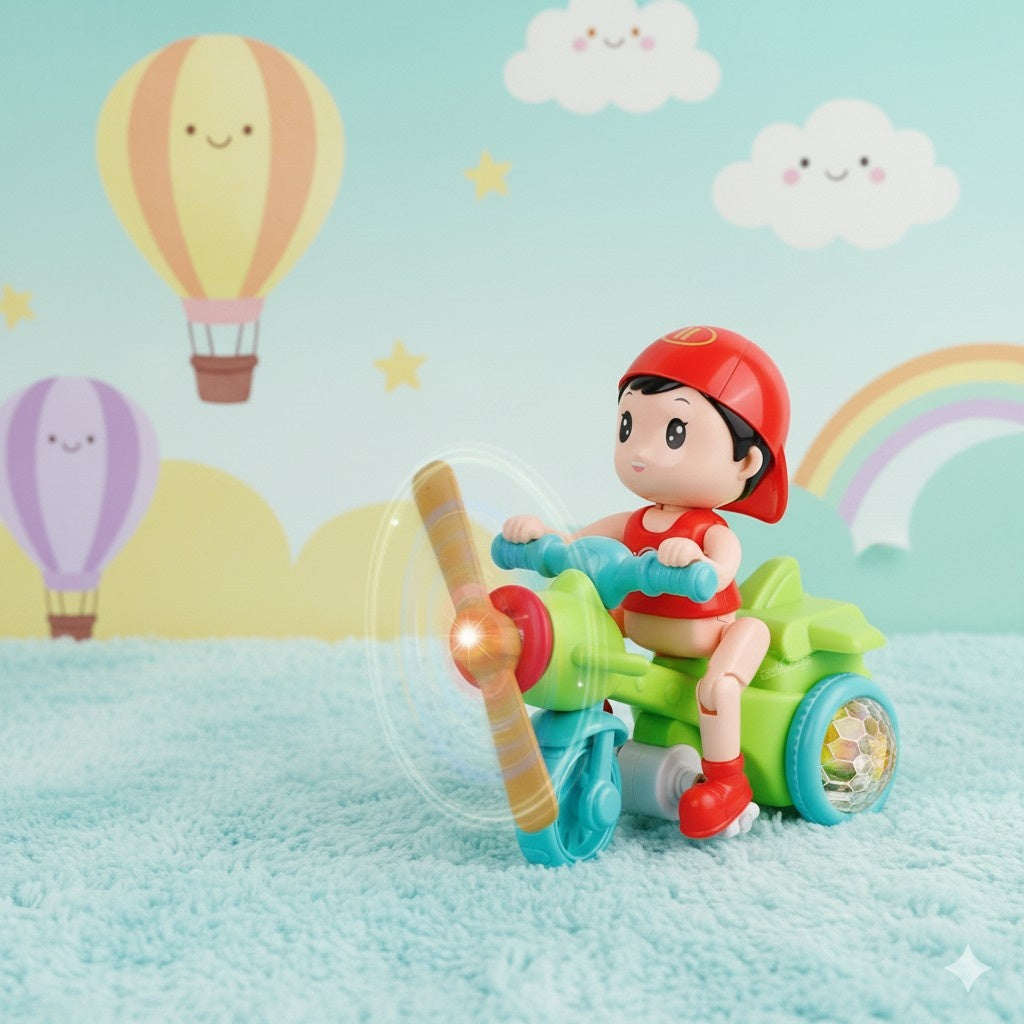 Cool Tricycles Stunt Toy – 360° Rotating Light & Music (3+)