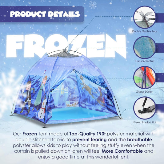 Kids Foldable Play Tent – Indoor & Outdoor Playhouse, Snow Theme, Water-Repellent, Easy Assembly, Portable Storage (2–6 Years)