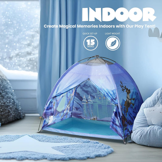 Kids Foldable Play Tent – Indoor & Outdoor Playhouse, Snow Theme, Water-Repellent, Easy Assembly, Portable Storage (2–6 Years)