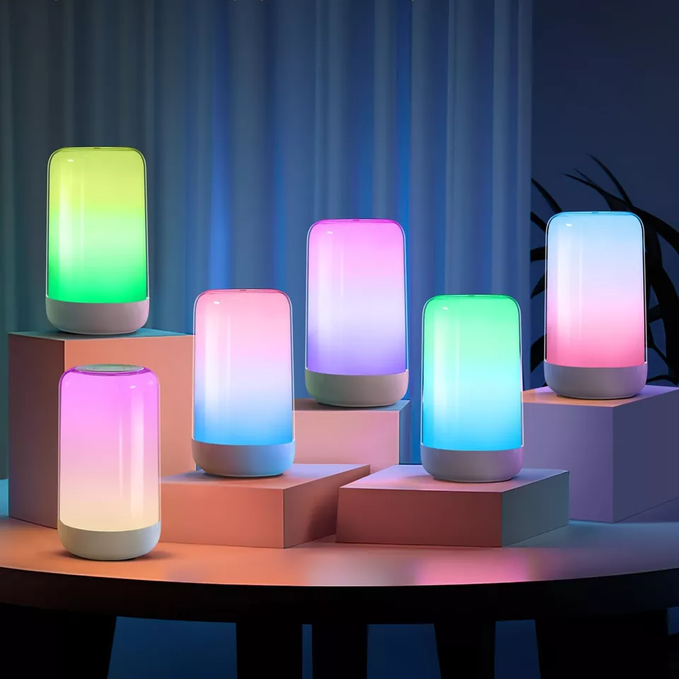 RGB Touch Sensor Table Lamp | Multi-Color Ambient Night Light with Adjustable Brightness