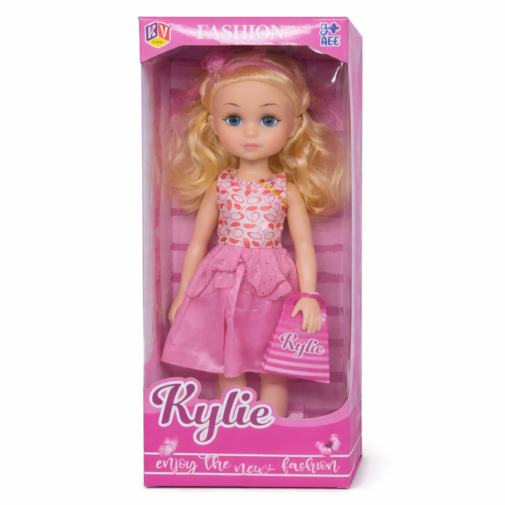 Kylie Fashion Doll for Girls (3+) | Pink Party Dress Doll with Handbag