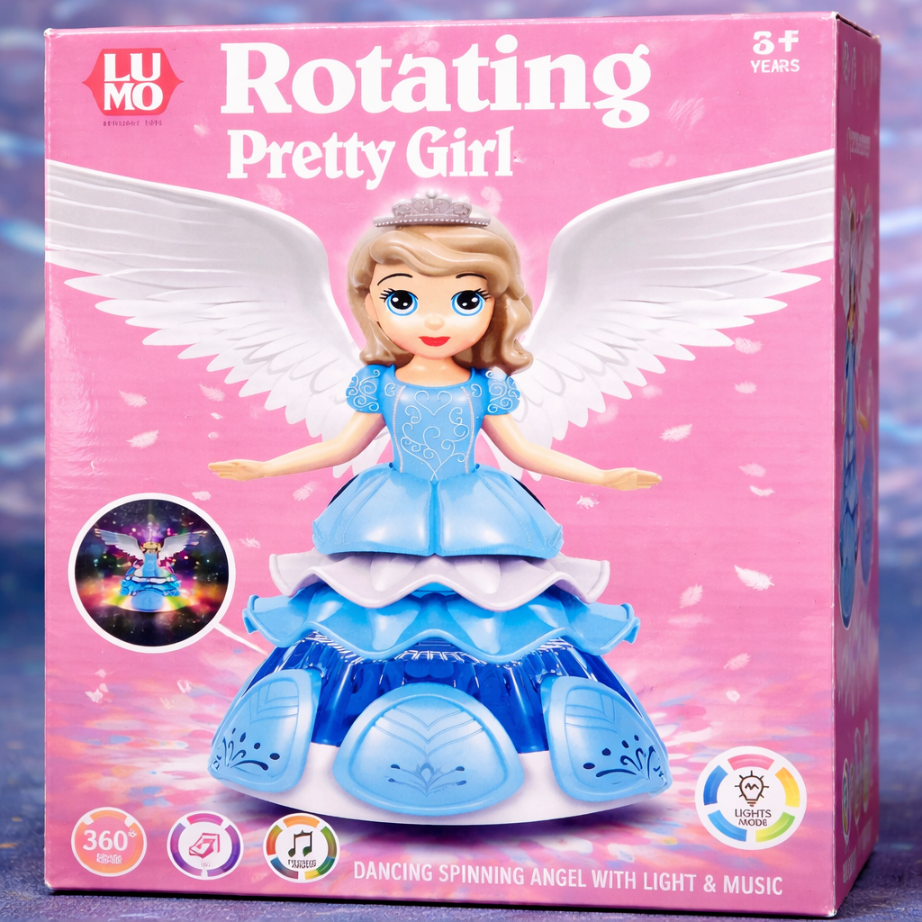 Rotating Pretty Girl Angel Doll with Lights – Musical Toy for Kids (3+)