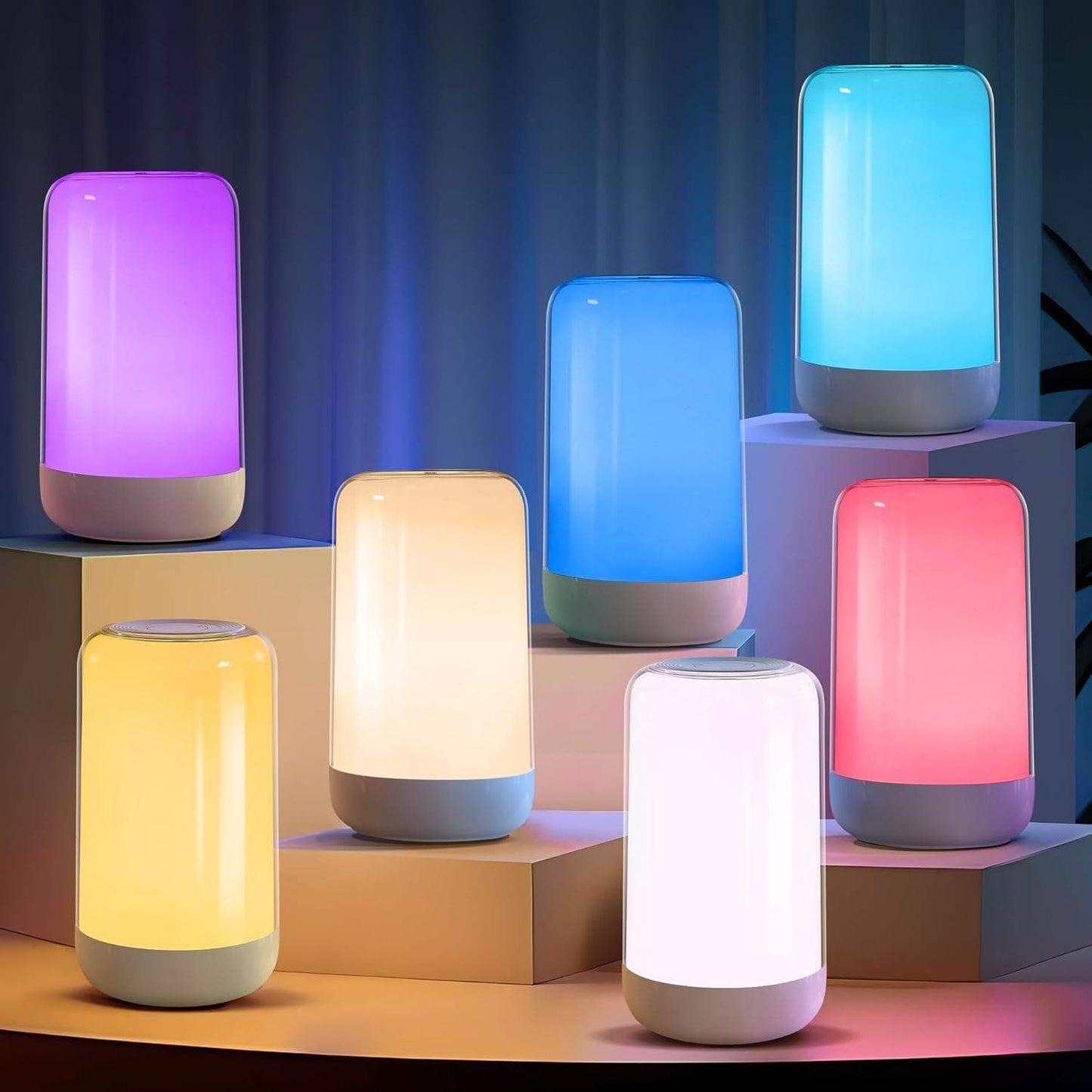 RGB Touch Sensor Table Lamp | Multi-Color Ambient Night Light with Adjustable Brightness