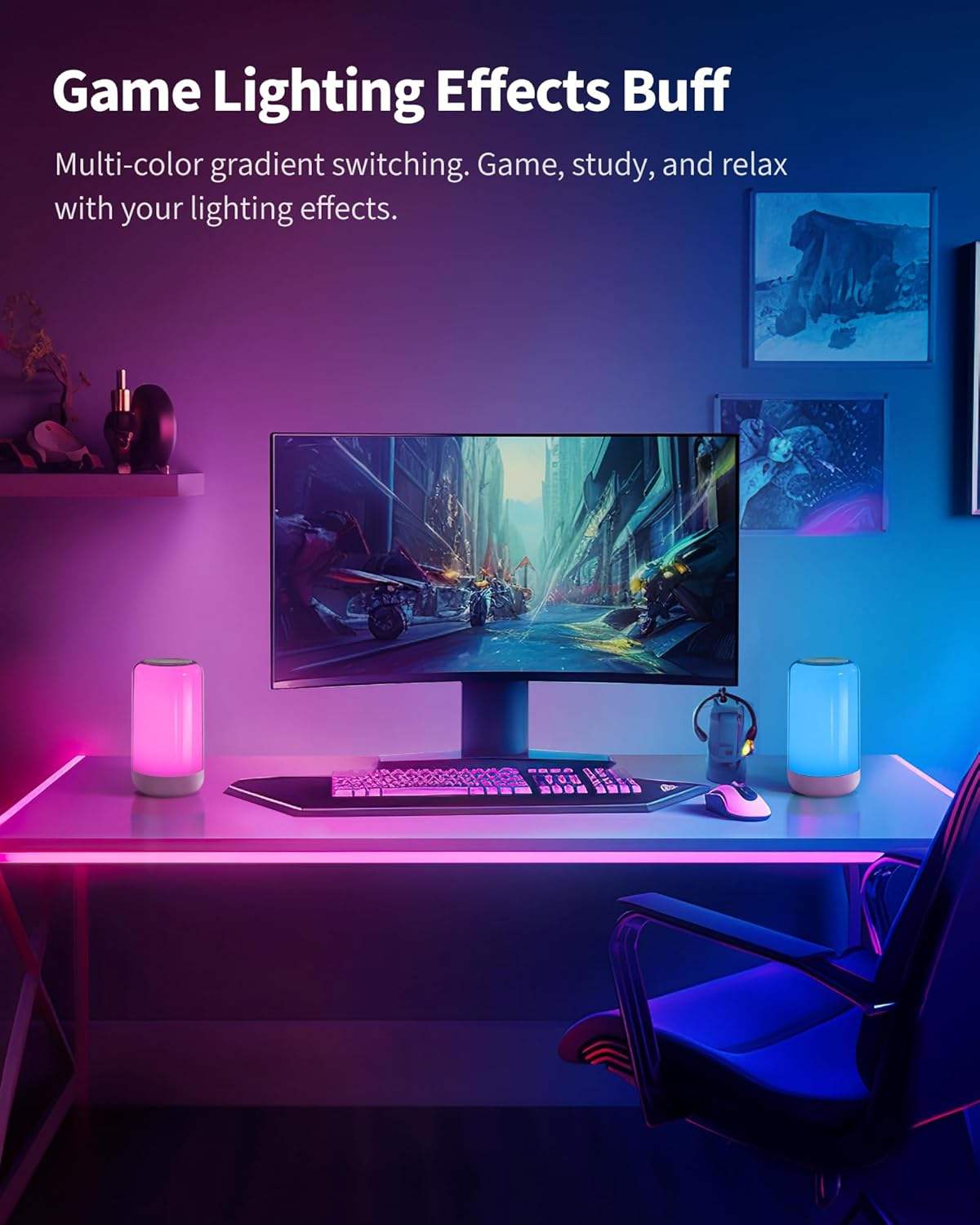 RGB Touch Sensor Table Lamp | Multi-Color Ambient Night Light with Adjustable Brightness