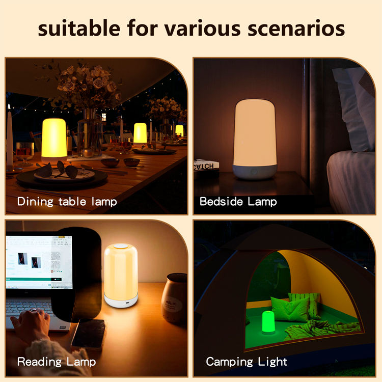 RGB Touch Sensor Table Lamp | Multi-Color Ambient Night Light with Adjustable Brightness