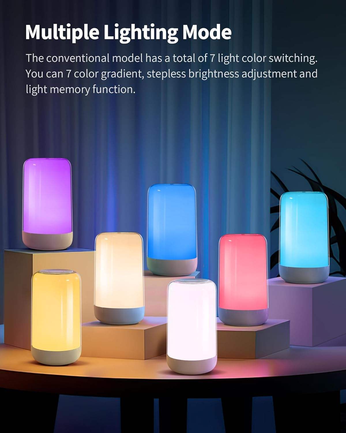 RGB Touch Sensor Table Lamp | Multi-Color Ambient Night Light with Adjustable Brightness