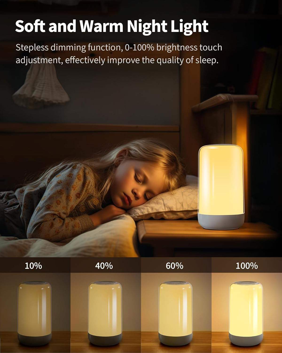 RGB Touch Sensor Table Lamp | Multi-Color Ambient Night Light with Adjustable Brightness