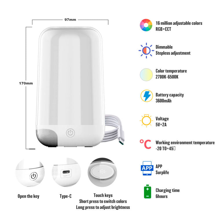 RGB Touch Sensor Table Lamp | Multi-Color Ambient Night Light with Adjustable Brightness