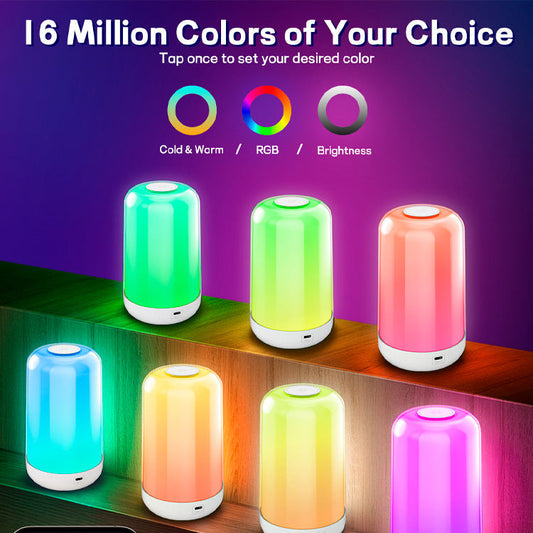 RGB Touch Sensor Table Lamp | Multi-Color Ambient Night Light with Adjustable Brightness