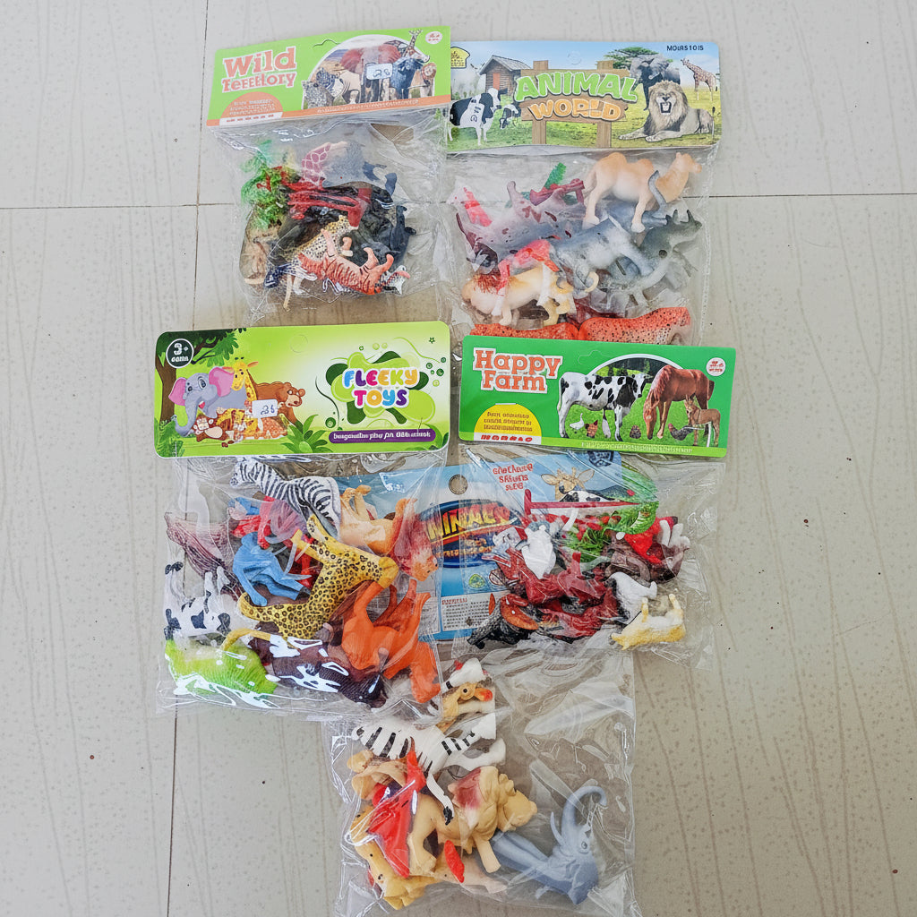 Wild & Farm Animal Toy Set for Kids – Safari Zoo Animals (3+)