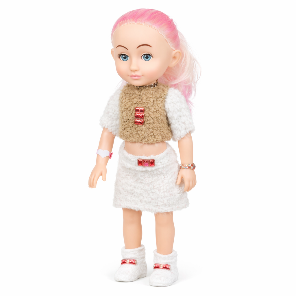 Pretty Girl Fashion Doll with Moving Eyes & Stand | Beautiful Dress Doll for Kids (3+)