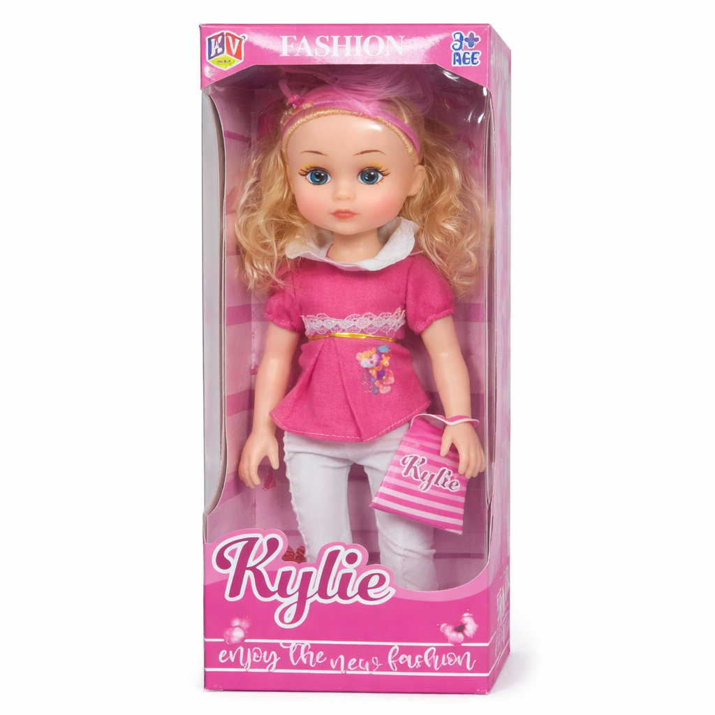 Kylie Fashion Doll for Girls (3+) | Pink Party Dress Doll with Handbag